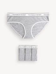 Grijs gemêleerd - Victoria's Secret set van 4 slips met logo - Image 1 of 5
