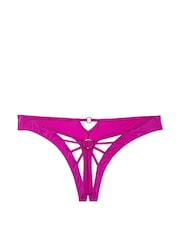 Victoria's Secret Outrageous Pink Strappy Crotchless Thong Knickers - Image 3 of 3