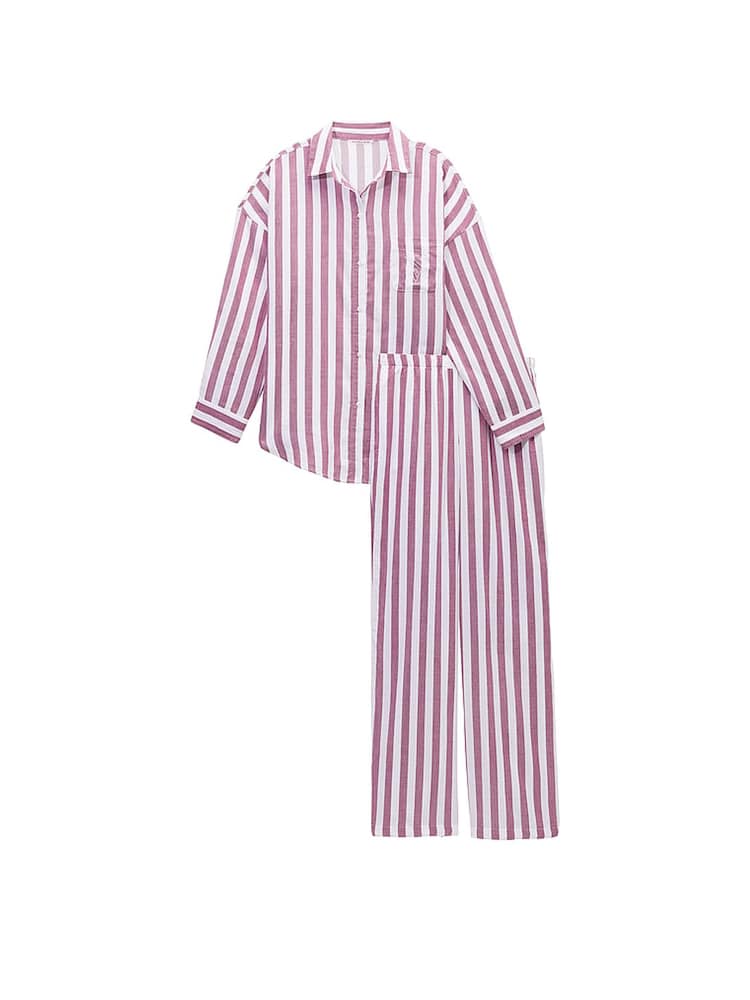 Victoria's Secret Pink Rouge Stripe Modal Long Pyjama Set - Image 3 of 3