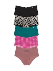 Zwart/groen/roze - Victoria's Secret set van 5 slips - Image 1 of 3