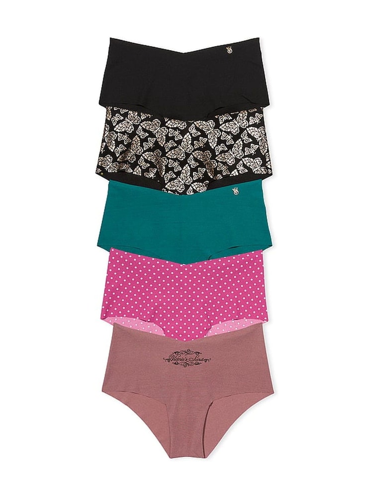 Zwart/groen/roze - Victoria's Secret set van 5 slips - Image 1 of 3