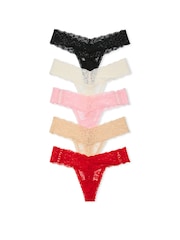 Wit/roze/huidskleur/rood/zwart - Victoria's Secret set van 5 slips - Image 1 of 3