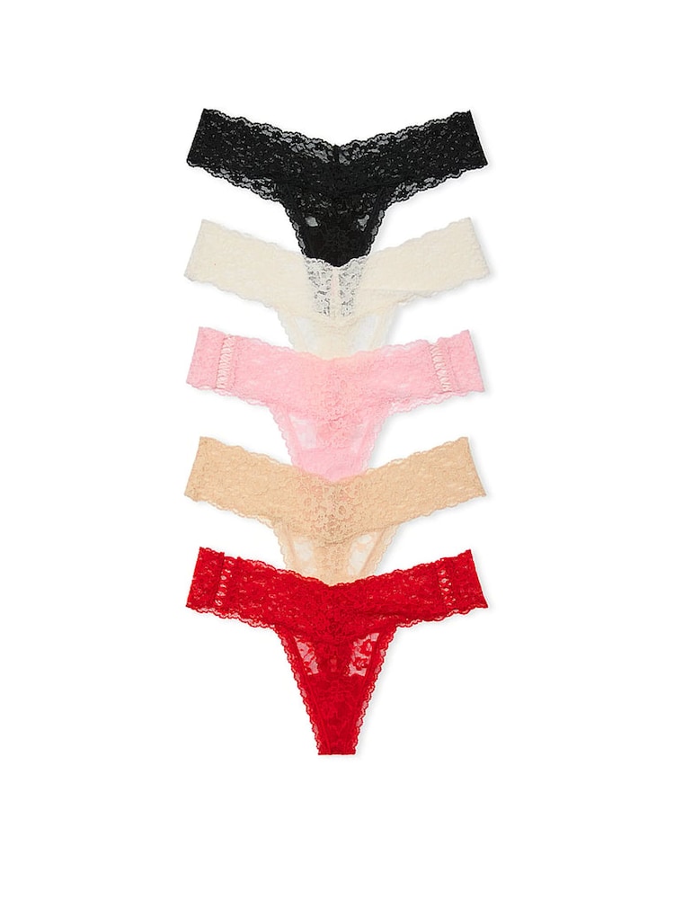 Wit/roze/huidskleur/rood/zwart - Victoria's Secret set van 5 slips - Image 1 of 3