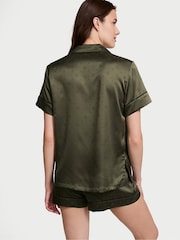 Victoria's Secret Green Logo Dot Satin Short Pyjama Set - Image 2 of 3