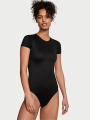Victoria's Secret Black FeatherSoft™ BODYWEAR Short-Sleeve Bodysuit - Image 1 of 3