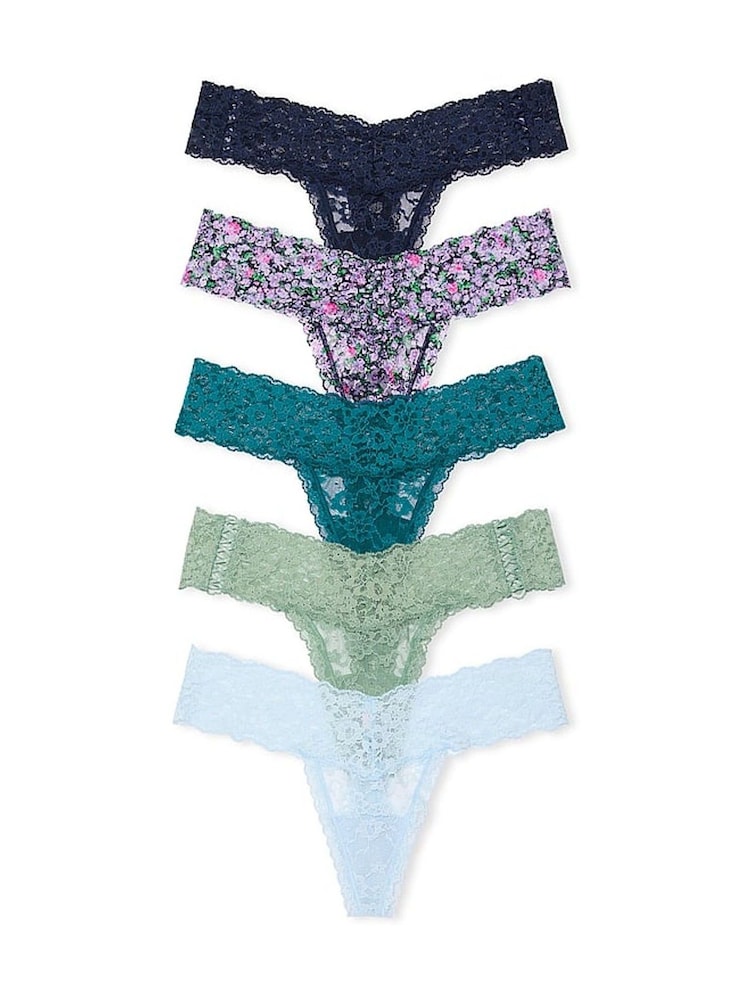 Blauw/paars/groen - Victoria's Secret set van 5 slips - Image 1 of 3