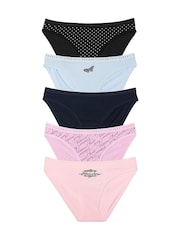 Victoria's Secret Black/Blue/Navy/Pink Bikini 5 Pack Knickers - Image 1 of 3