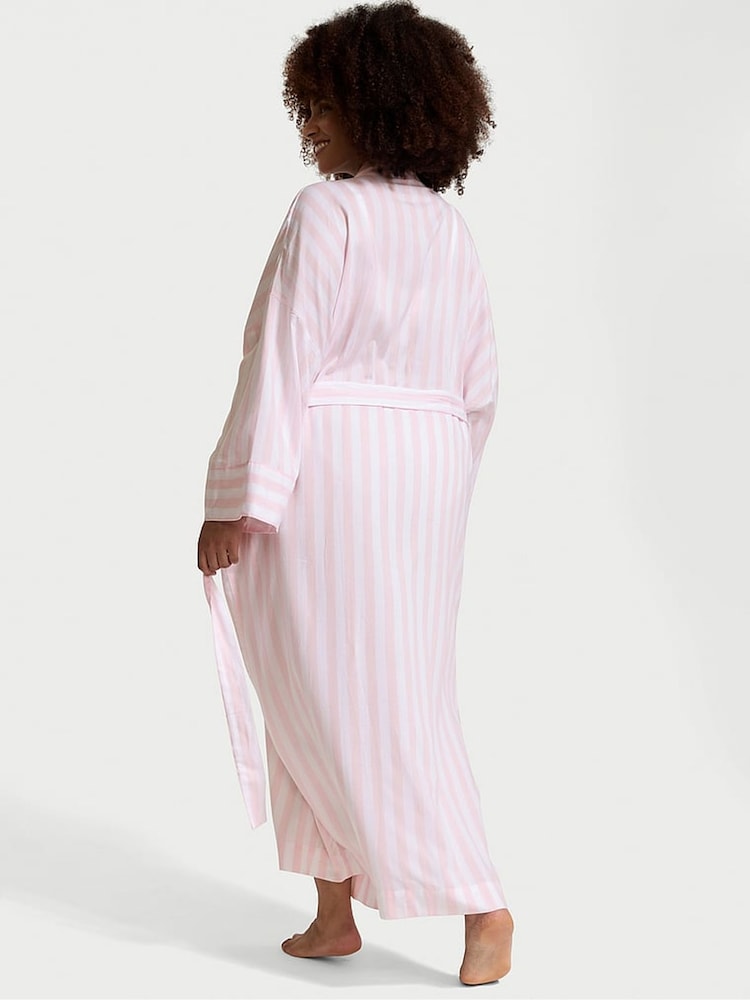 Victoria's Secret Pretty Blossom Pink Stripes Modal Long Robe - Image 2 of 4