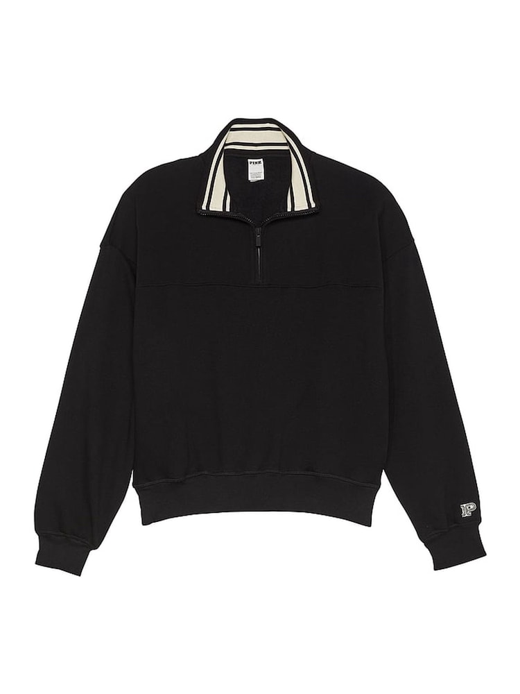 Victoria's Secret PINK Black Fleece Sweatshirt - Image 3 of 3