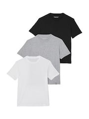 Victoria's Secret Black/White/Grey 3 Pack Cotton T-Shirts - Image 1 of 1