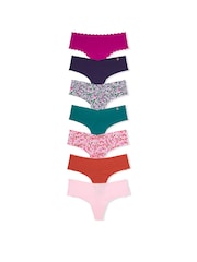 Victoria's Secret Navy/Purple/Blue/Pink/Green Thong 7 Pack Knickers - Image 1 of 3