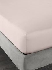Bianca Blush Pink 400 Thread Count 100% Cotton Sateen Fitted Sheet - Image 3 of 3