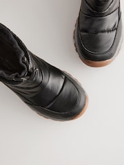 Black Quilted Waterproof Snow Boots - Image 3 of 7