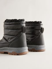 Black Quilted Waterproof Snow Boots - Image 6 of 7