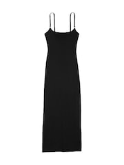 Victoria's Secret Black Maxi Feathersoft Essentials Slip Dress - Image 3 of 4