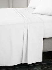 Bianca White 400 Thread Count 100% Cotton Sateen Flat Sheet - Image 1 of 2