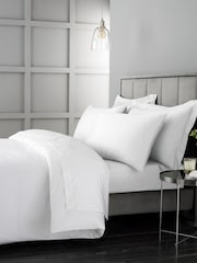 Bianca White 400 Thread Count 100% Cotton Sateen Flat Sheet - Image 2 of 2