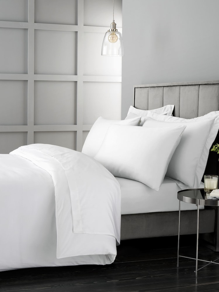 Bianca White 400 Thread Count 100% Cotton Sateen Flat Sheet - Image 2 of 2