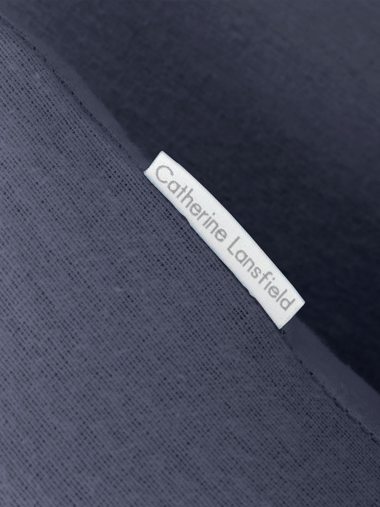 Catherine Lansfield Navy Blue Brushed 100% Cotton Duvet Cover Set - Image 3 of 3