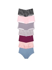 Victoria's Secret Grey/Purple/Pink/Blue Cheeky 7 Pack Knickers - Image 1 of 1