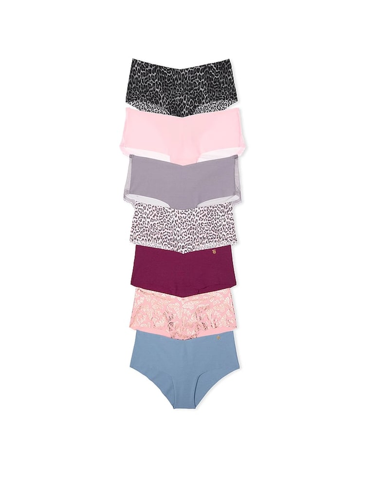 Victoria's Secret Grey/Purple/Pink/Blue Cheeky 7 Pack Knickers - Image 1 of 1 Victoria's Secret Grey/Purple/Pink/Blue Cheeky 7 Pack Knickers - Image 1 of 1