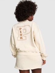 Victoria's Secret PINK White Shell Fleece Sweatshirt - Image 2 of 3