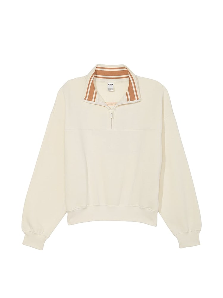 Victoria's Secret PINK White Shell Fleece Sweatshirt - Image 3 of 3
