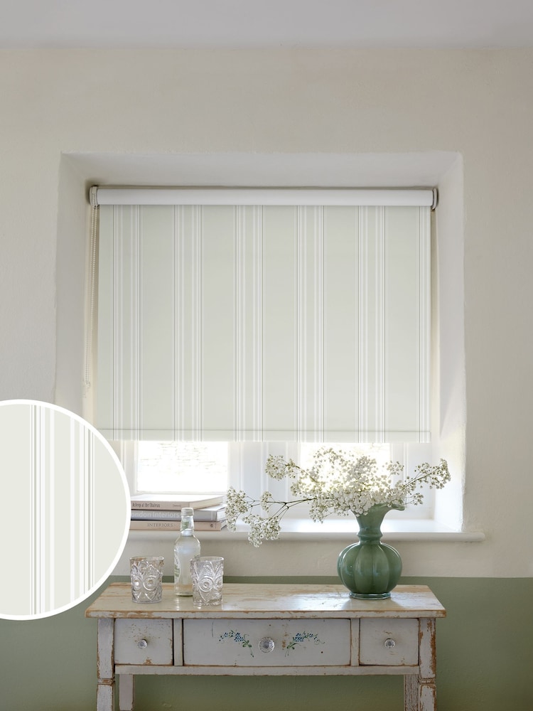 Shabby Chic by Rachel Ashwell® Sage Cottage Stripe Made to Measure Roller Blinds - Image 1 of 6
