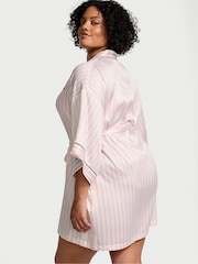 Victoria's Secret Pink Iconic Stripe Satin Short Piped Robe - Image 2 of 3