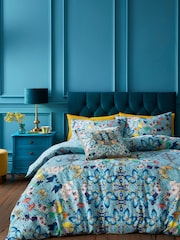 Matthew Williamson Blue Heritage Butterfly 100% Cotton Sateen Duvet Cover Set - Image 1 of 7