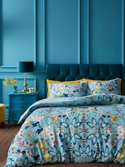 Matthew Williamson Blue Heritage Butterfly 100% Cotton Sateen Duvet Cover Set - Image 2 of 7