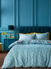 Matthew Williamson Blue Heritage Butterfly 100% Cotton Sateen Duvet Cover Set - Image 3 of 7