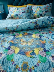 Matthew Williamson Blue Heritage Butterfly 100% Cotton Sateen Duvet Cover Set - Image 4 of 7