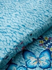 Matthew Williamson Blue Heritage Butterfly 100% Cotton Sateen Duvet Cover Set - Image 5 of 7