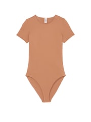 Victoria's Secret Toffee Nude FeatherSoft™ BODYWEAR Short-Sleeve Bodysuit - Image 3 of 3
