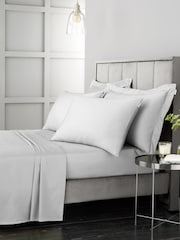 Bianca Dove Grey 400 Thread Count 100% Cotton Sateen Flat Sheet - Image 2 of 2