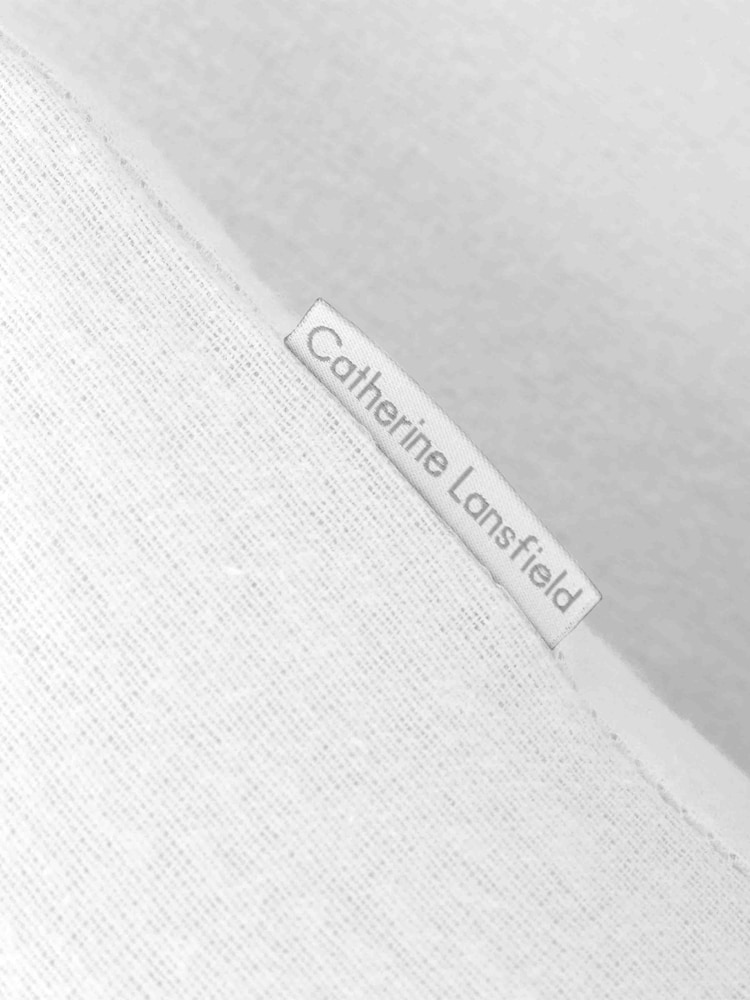 Catherine Lansfield White Brushed 100% Cotton Duvet Cover Set - Image 3 of 3