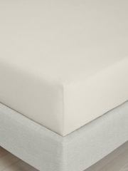 Bianca Natural 200 Thread Count 100% Cotton Percale Extra Deep Fitted Sheet - Image 1 of 4