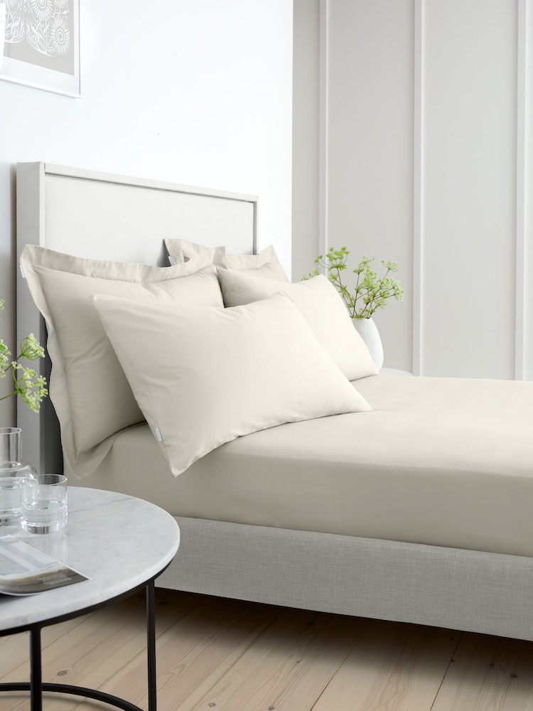 Bianca Natural 200 Thread Count 100% Cotton Percale Extra Deep Fitted Sheet - Image 3 of 4
