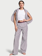 Victoria's Secret PINK Purple Rose Stripe Cotton Logo Pyjama Bottom - Image 1 of 3