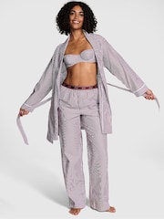Victoria's Secret PINK Purple Rose Stripe Cotton Logo Pyjama Bottom - Image 3 of 3