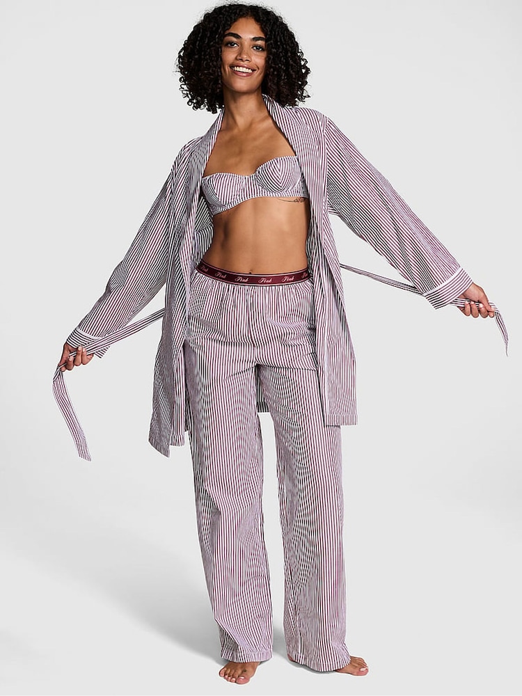 Victoria's Secret PINK Purple Rose Stripe Cotton Logo Pyjama Bottom - Image 3 of 3 Victoria's Secret PINK Purple Rose Stripe Cotton Logo Pyjama Bottom - Image 3 of 3