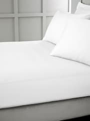 Bianca White 400 Thread Count 100% Cotton Sateen Fitted Sheet - Image 1 of 3