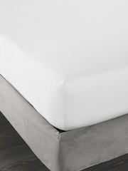 Bianca White 400 Thread Count 100% Cotton Sateen Fitted Sheet - Image 3 of 3
