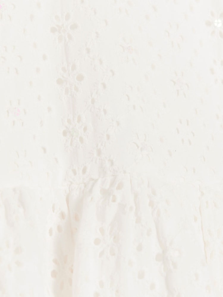 River Island White Mini Girls Broderie Skater Dress - Image 4 of 4 River Island White Mini Girls Broderie Skater Dress - Image 4 of 4