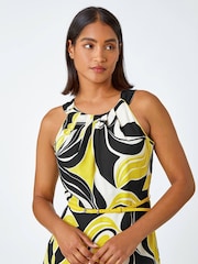 Roman Multi Abstract Print Halter Neck Maxi Dress - Image 3 of 5