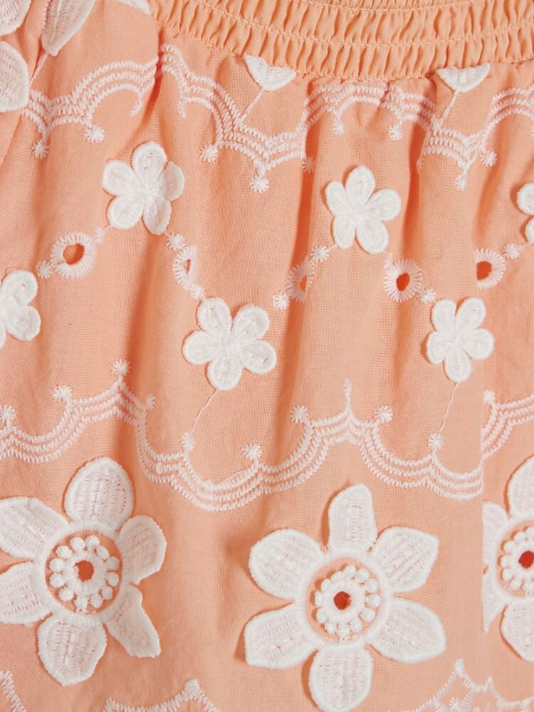 Combinaison River Island Girls Peach Broderie Bardot - Image 3 de 3