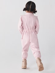 River Island Pink Mini Girls Embroidered Boilersuit - Image 2 of 3