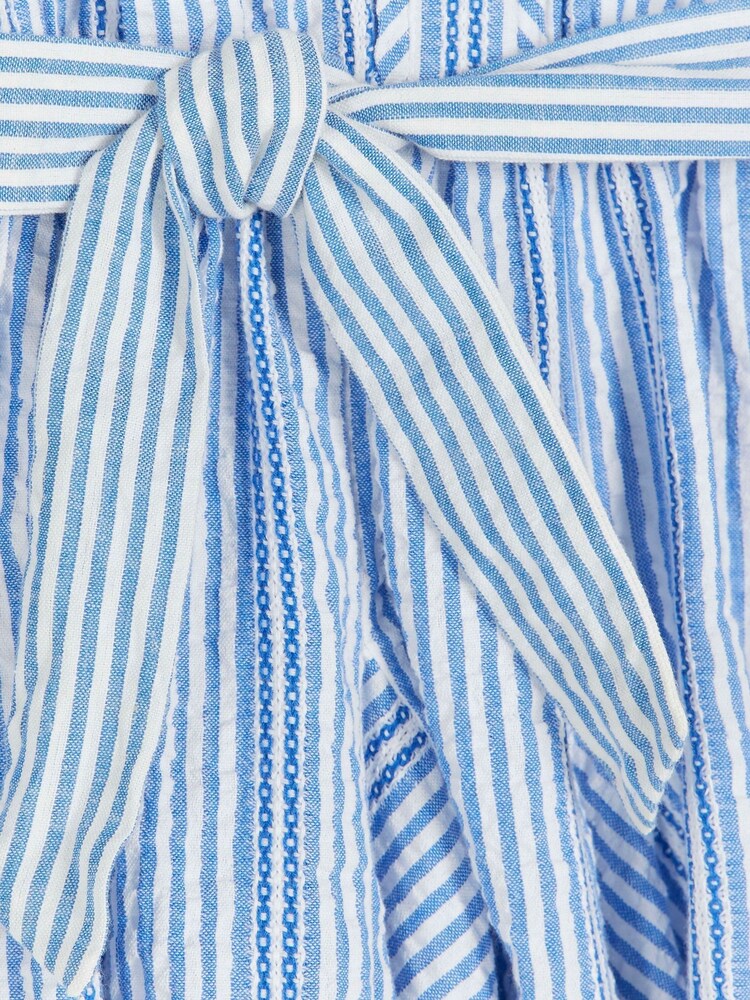 River Island Blue Mini Girls Stripe Shirt Dress - Image 1 of 3