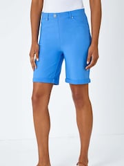Roman Blue Cerulean Turned Hem Stretch Shorts - Image 2 of 5